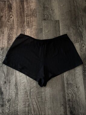 Abercrombie & Fitch Ribbed Pajama Shorts - Black - Size Large